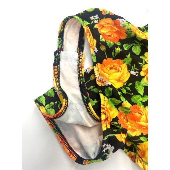 Zara Womens Twist Halter Floral Bodysuit Yellow Size XS NWT - Picture 4 of 5